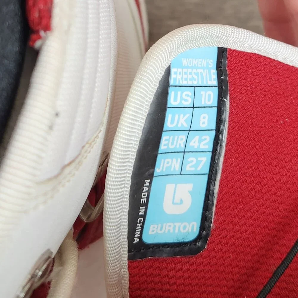 Burton Women's Freestyle Snowboard Boots Red White sz 10